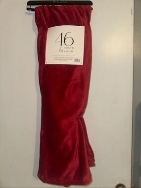 Christmas Deep Red Luxury velvet Plush Throw Blanket Christmas 50 x 70